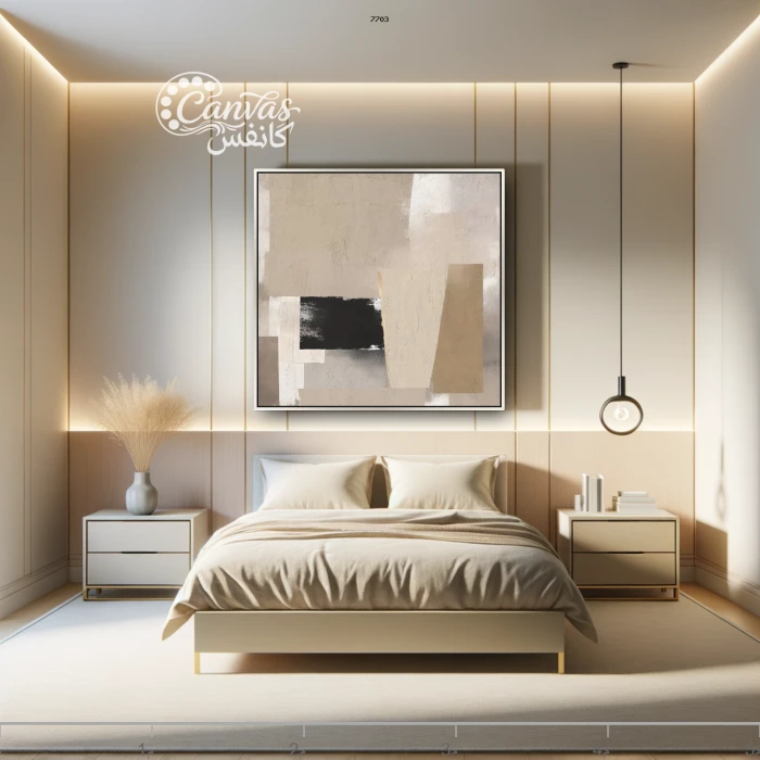 لوحة فنية تجريدية لغرفة نوم حديثة