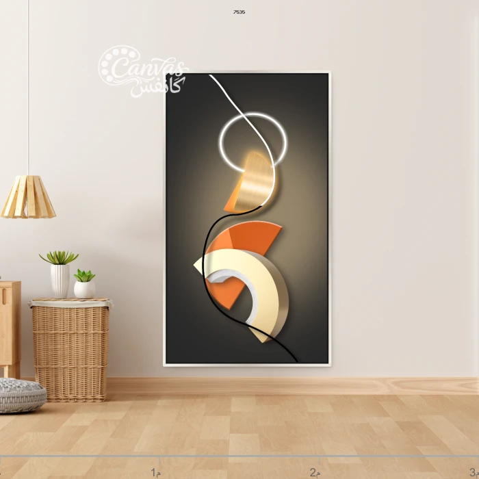 تركيب تجريدي بألوان دافئة وباردة