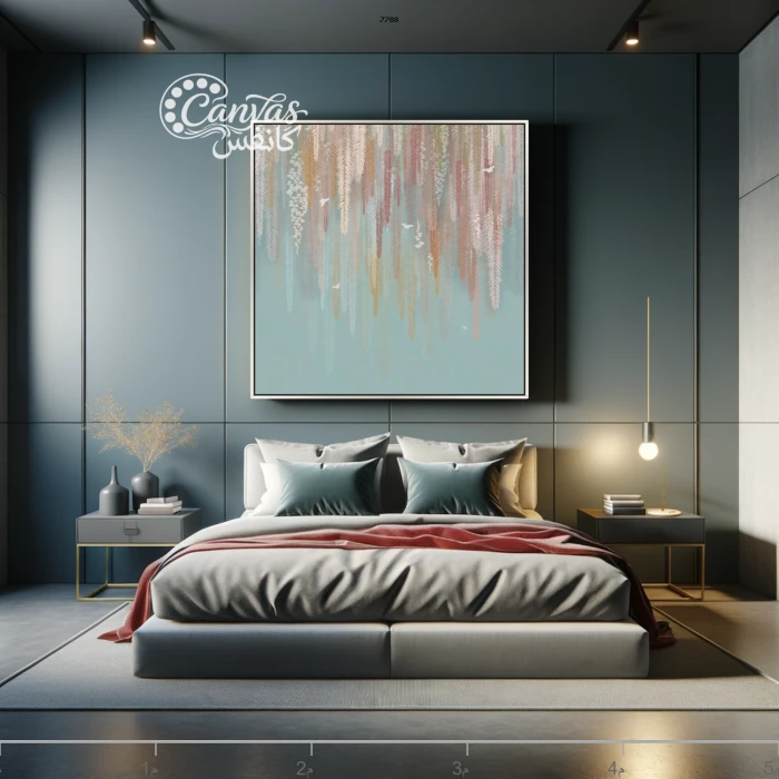 لوحة فنية حديثة تتكون من ألوان مائية متنوعة