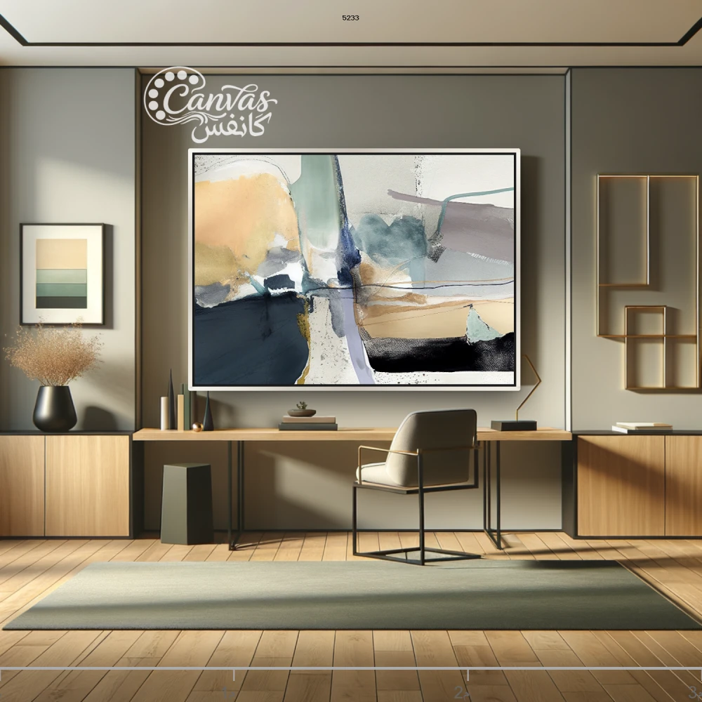 لوحة تجريدية تعبر عن التوازن والهدوء