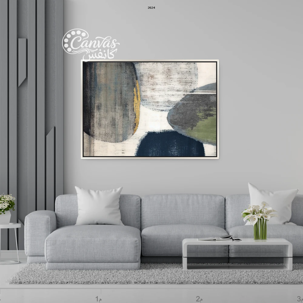 لوحة تجريدية بألوان هادئة ومتناغمة