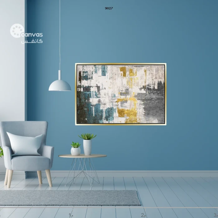 لوحة تجريدية بألوان دافئة وباردة