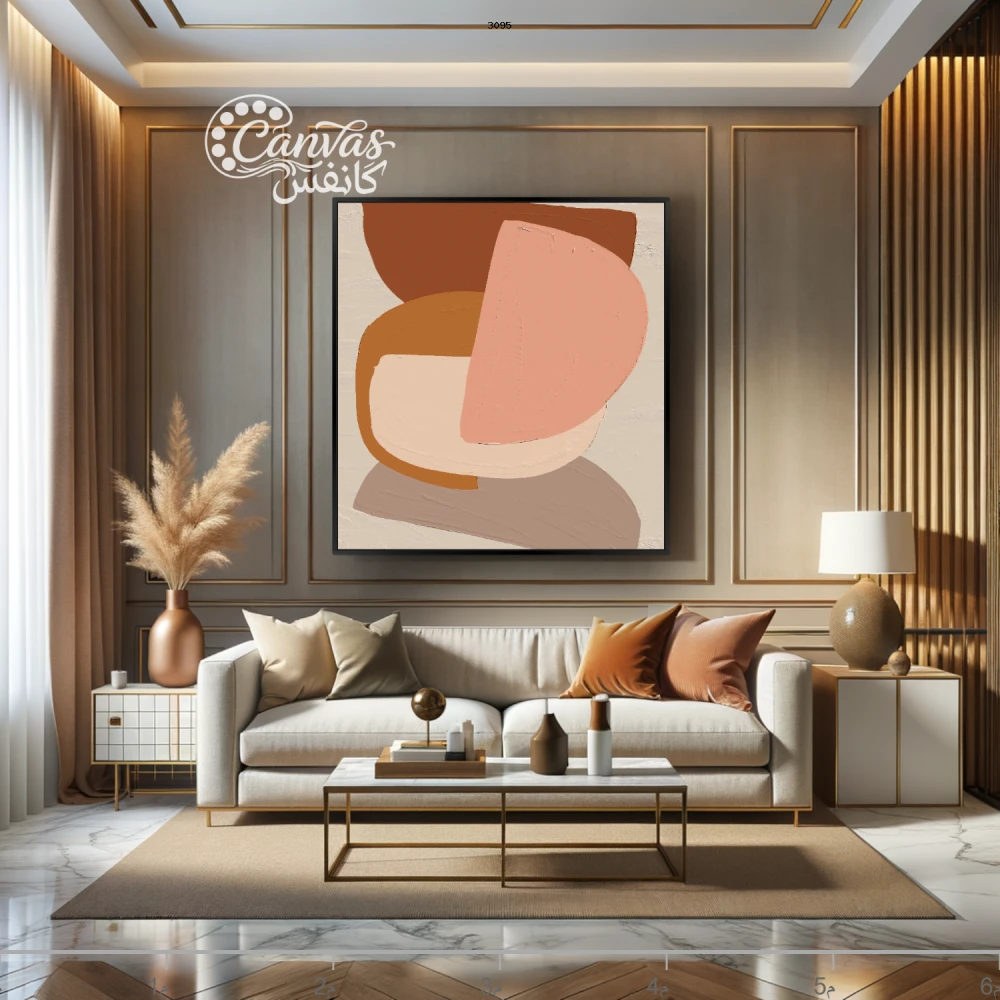 لوحة تجريدية بألوان دافئة