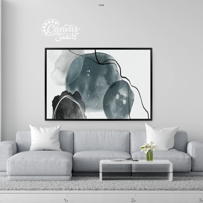 لوحة فنية مجردة بألوان متباينة