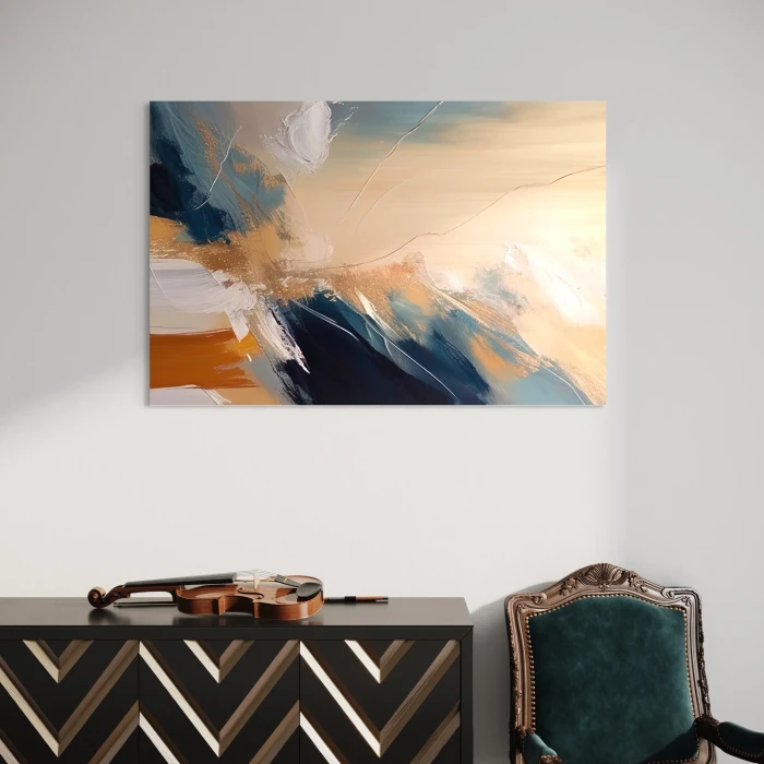 لوحة تجريدية تعبر عن الحركة والضوء