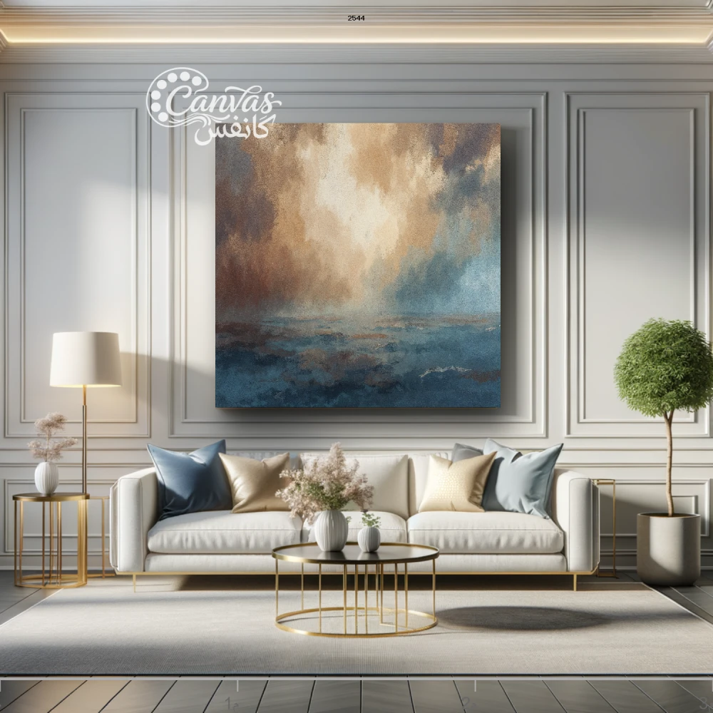 منظر طبيعي بحري بألوان دافئة وباردة