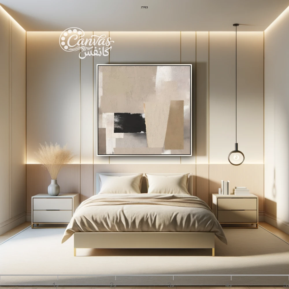 لوحة فنية تجريدية لغرفة نوم حديثة