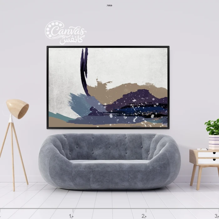 لوحة تجريدية بألوان هادئة وحديثة