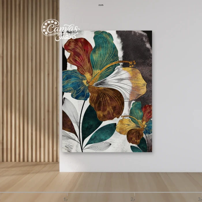 لوحة زهور ملونة بأسلوب عصري