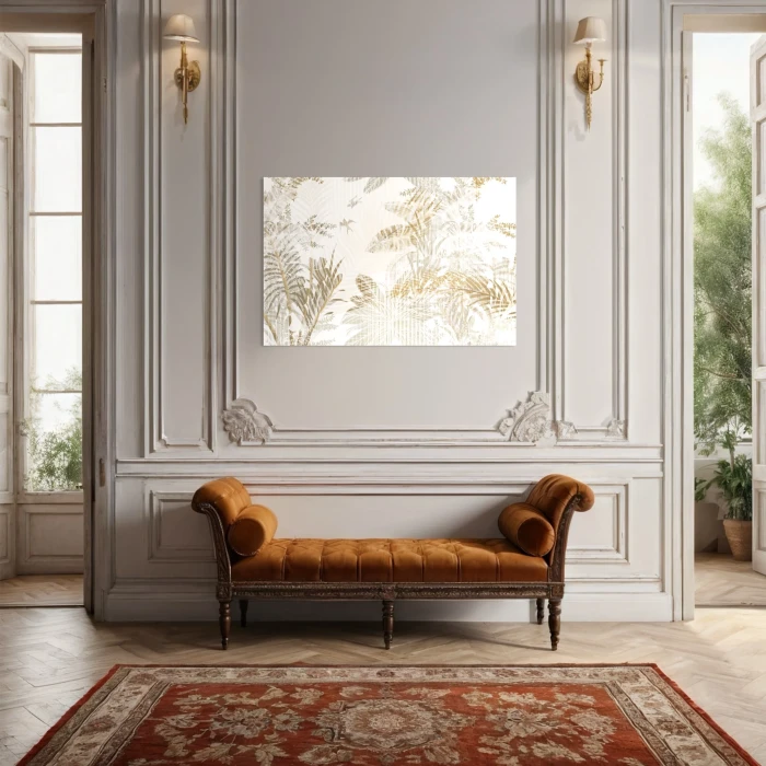 لوحة فنية تجسد الطبيعة بألوان دافئة