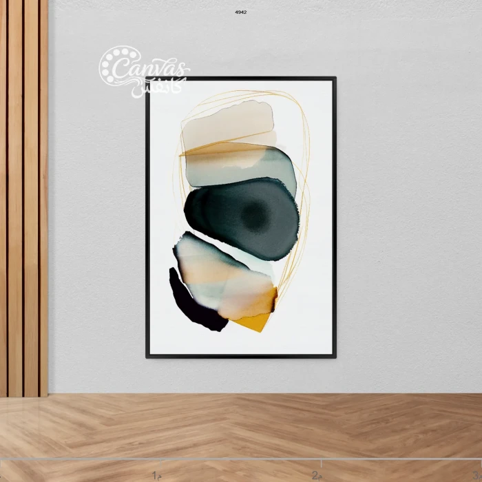 لوحة تجريدية بألوان دافئة وباردة