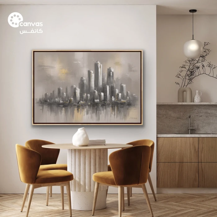 منظر حضري معاصر بتدرجات رمادية