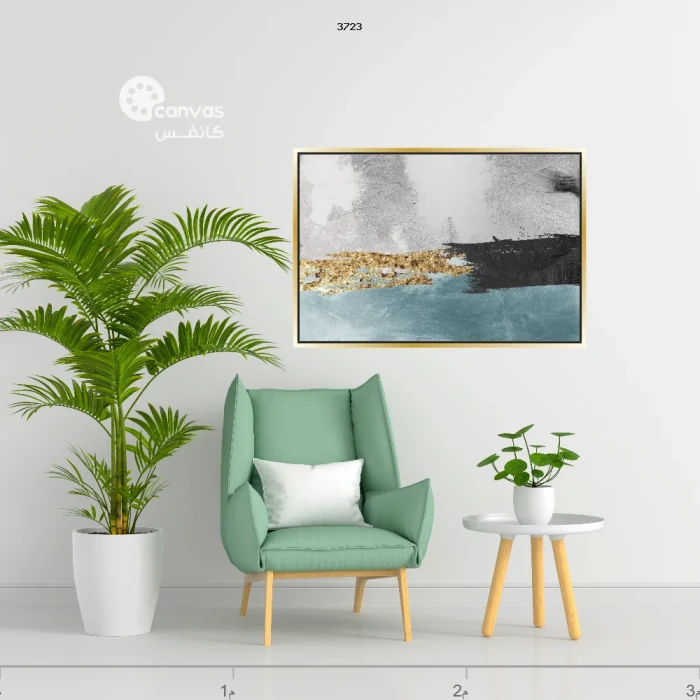 لوحة تجريدية تجمع بين الألوان الطبيعية
