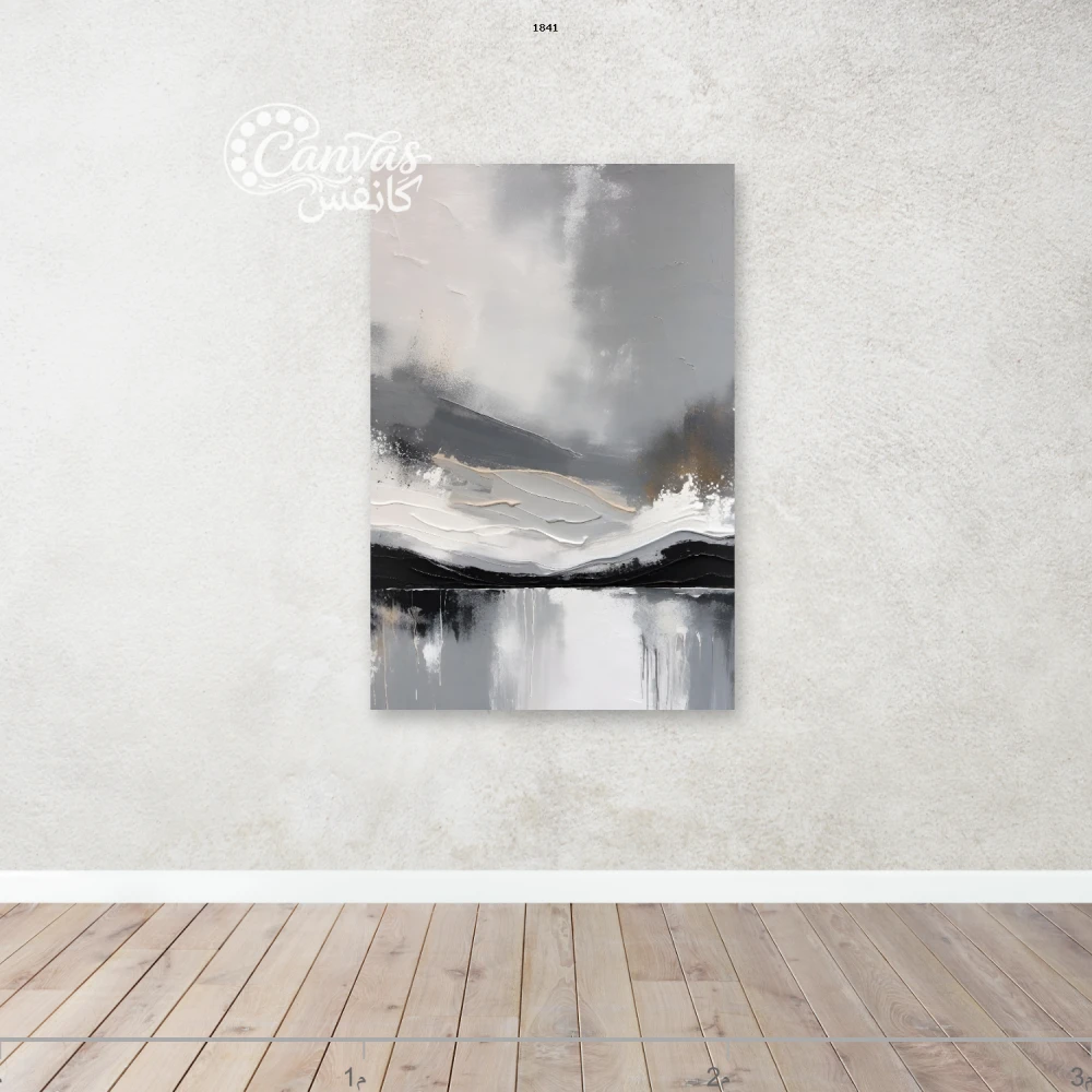 منظر طبيعي بتدرجات الرمادي والذهبي