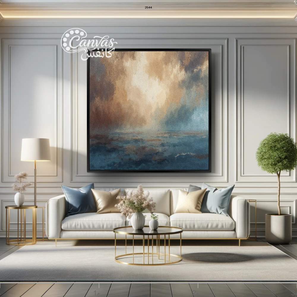 منظر طبيعي بحري بألوان دافئة وباردة