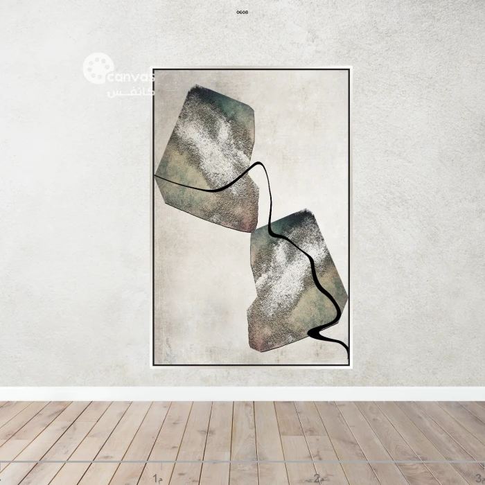 لوحة تجريدية بألوان هادئة وعصرية