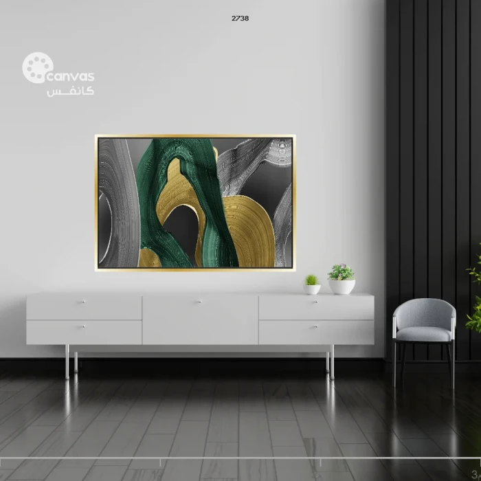 لوحة فنية تجريدية بألوان متباينة