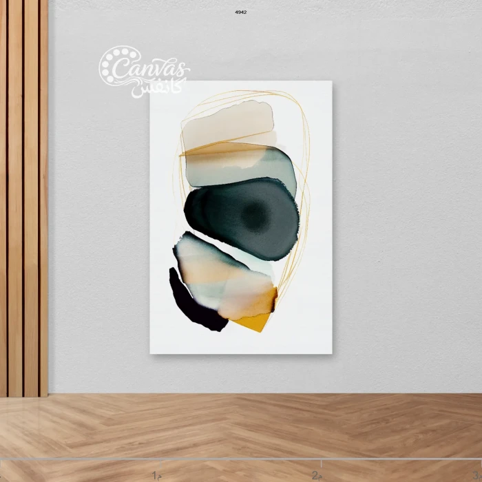 لوحة تجريدية بألوان دافئة وباردة