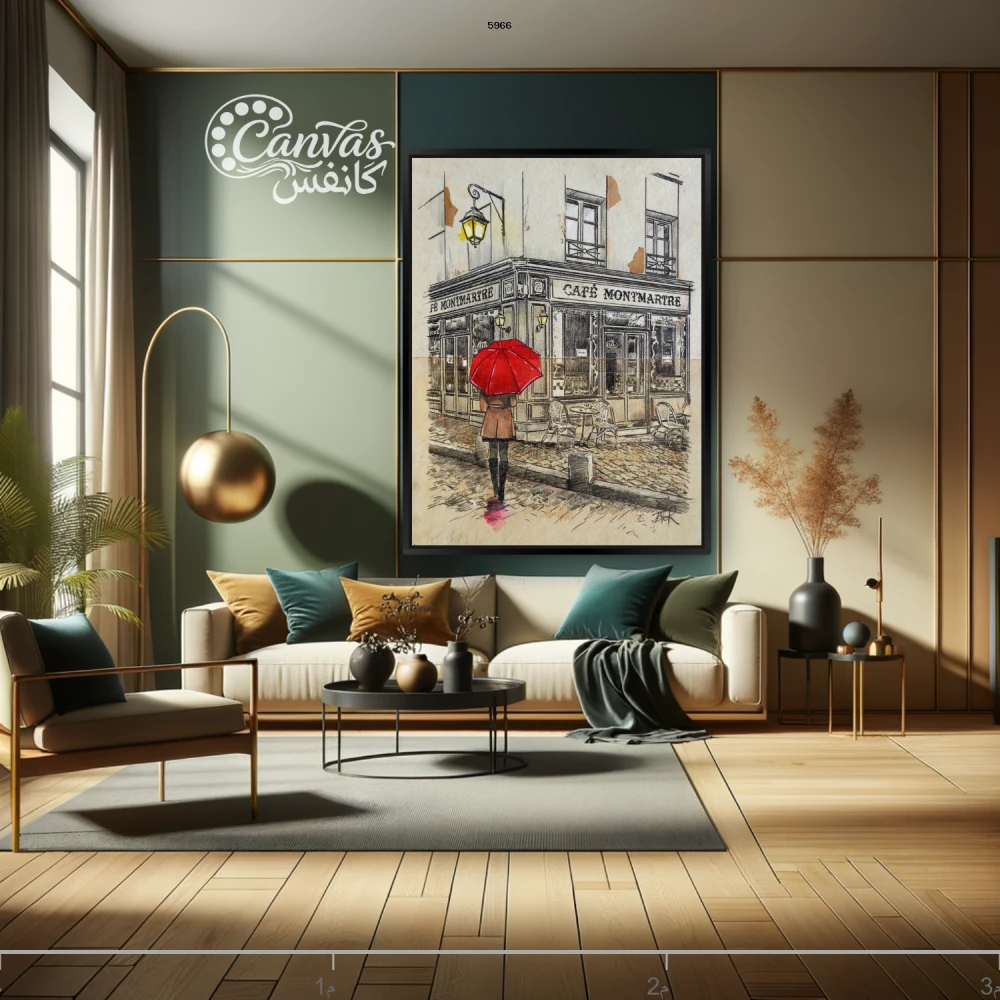 مشهد مقهى في شارع هادئ