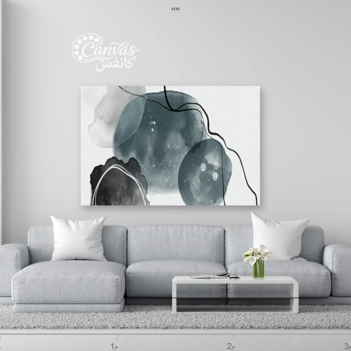 لوحة فنية مجردة بألوان متباينة