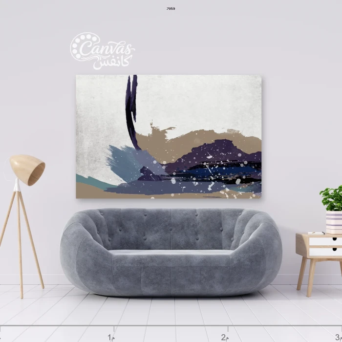 لوحة تجريدية بألوان هادئة وحديثة