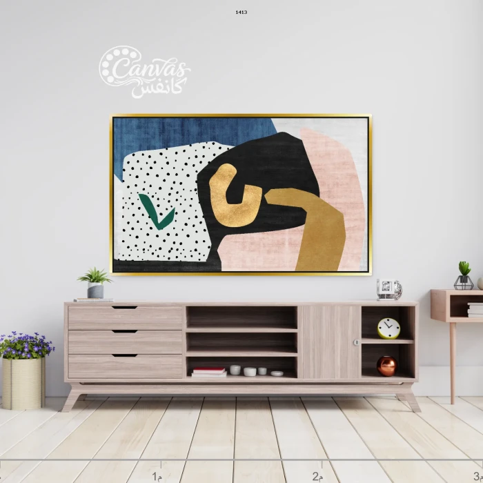 لوحة فنية معاصرة بألوان دافئة