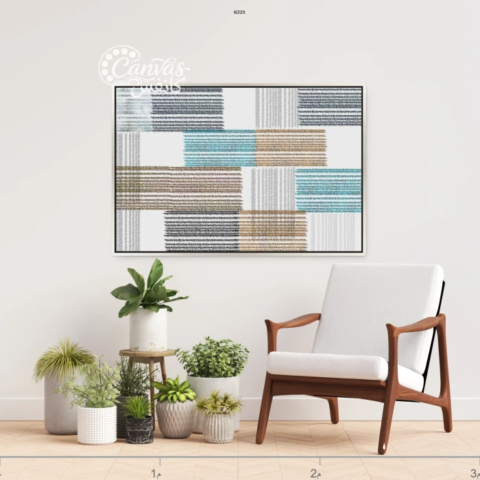 لوحة تجريدية بألوان هادئة وعصرية