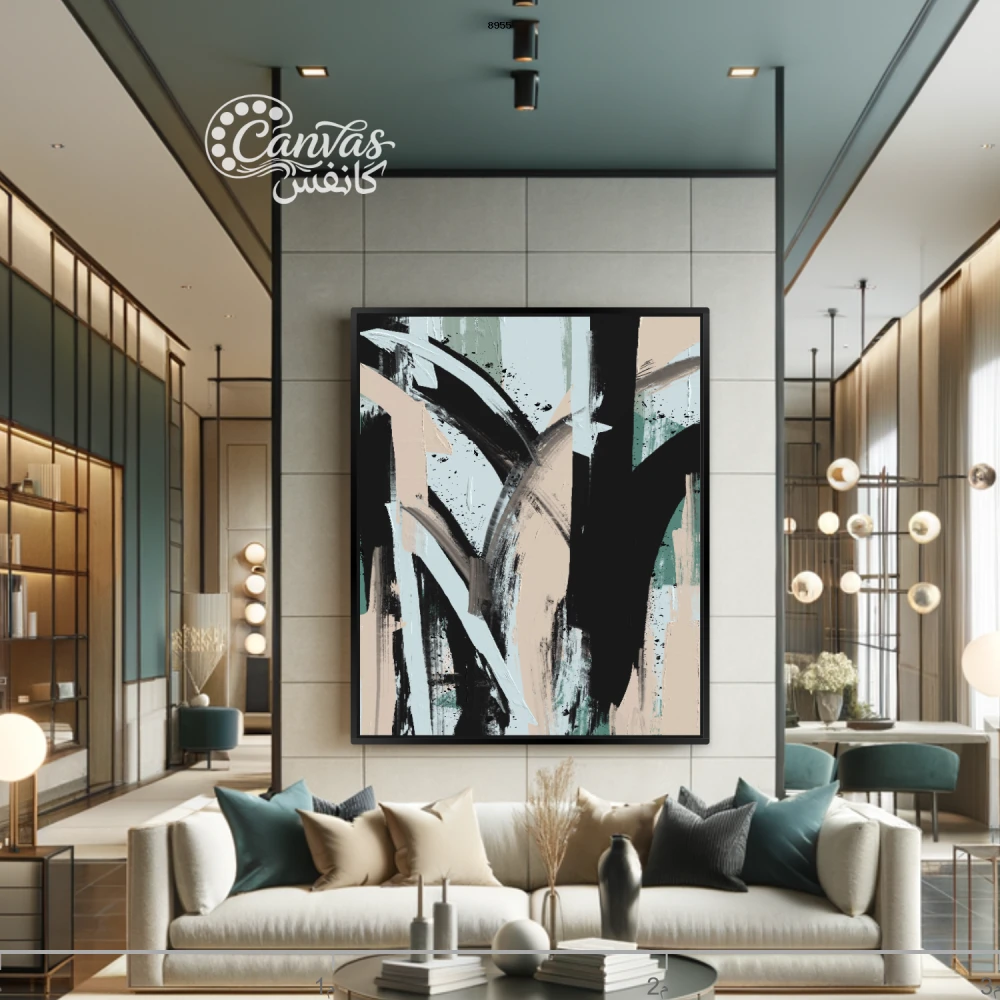 لوحة تجريدية بألوان متباينة