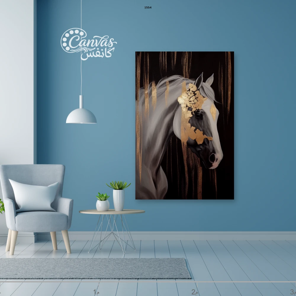 لوحة فنية تعكس جمال الحصان الأسود