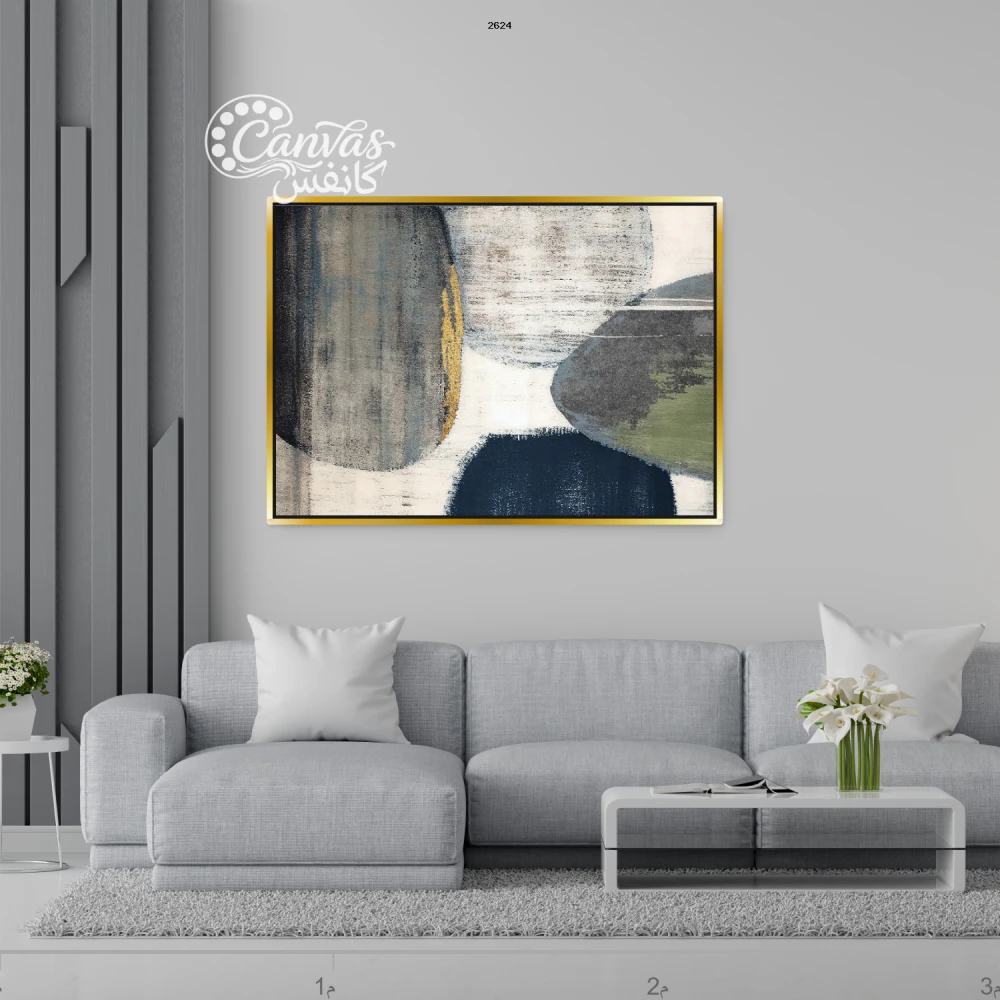 لوحة تجريدية بألوان هادئة ومتناغمة