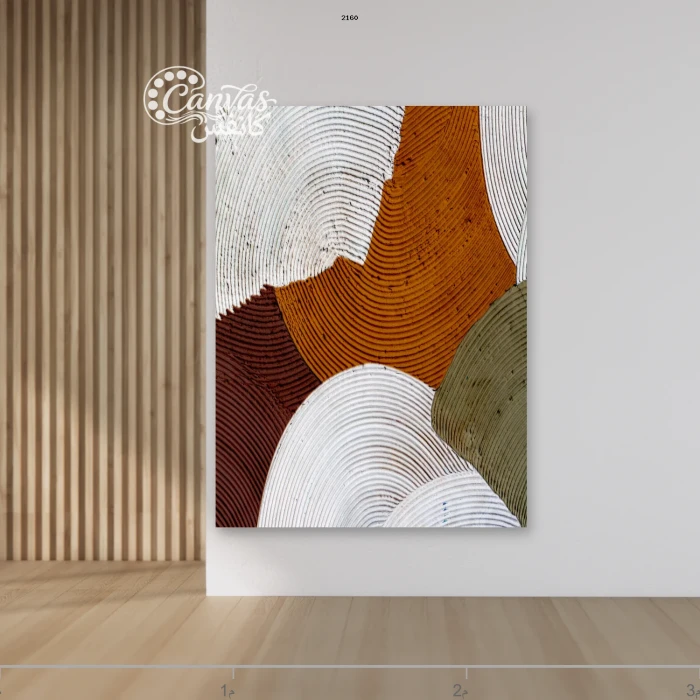 لوحة تجريدية بتصميم عصري وألوان دافئة