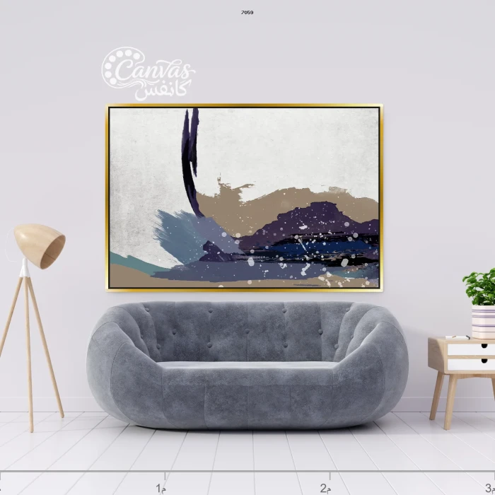 لوحة تجريدية بألوان هادئة وحديثة