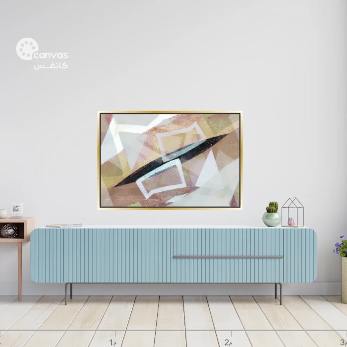 لوحة تجريدية بألوان هادئة وعصرية