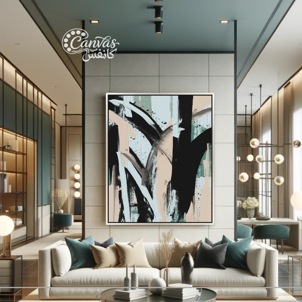 لوحة تجريدية بألوان متباينة