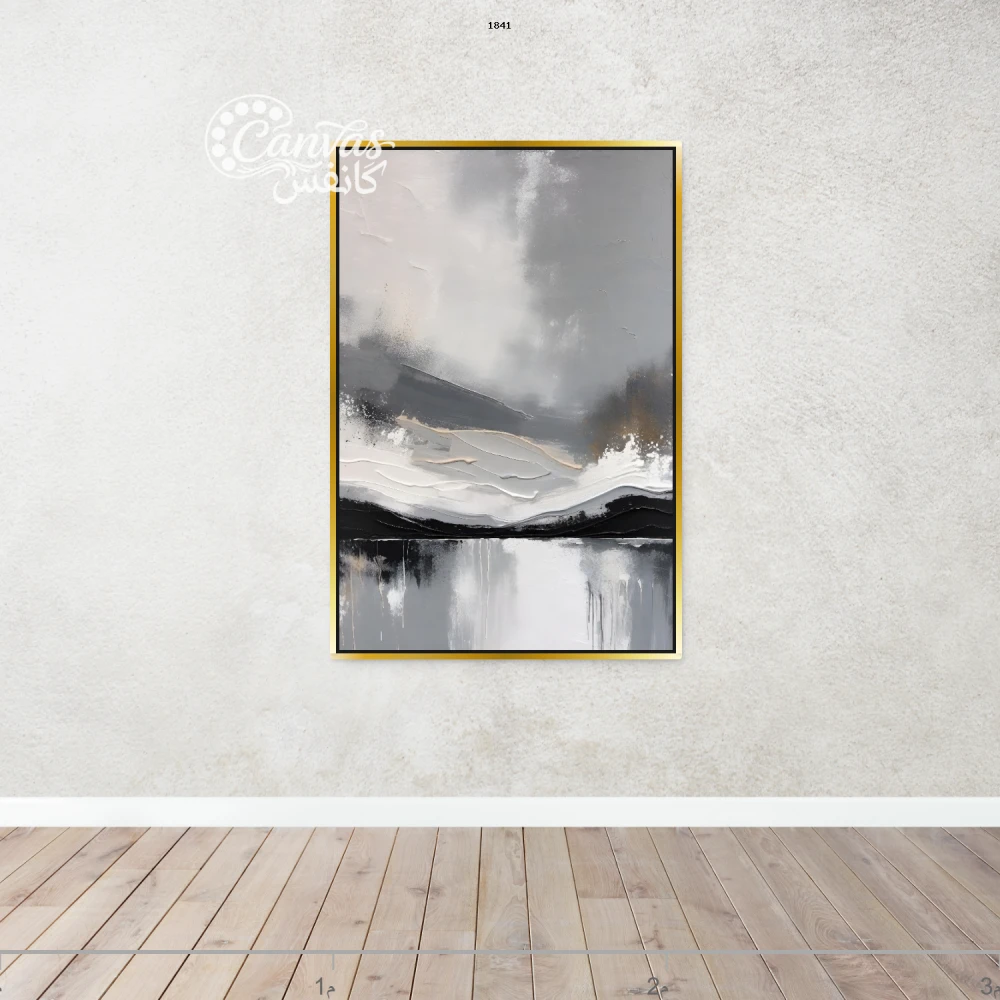 منظر طبيعي بتدرجات الرمادي والذهبي