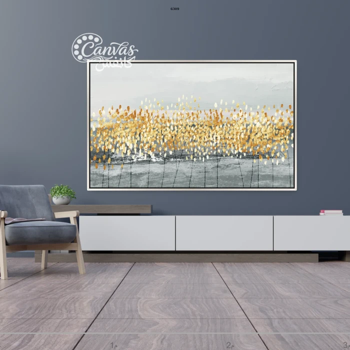 لوحة فنية تعبر عن الطبيعة بألوان دافئة