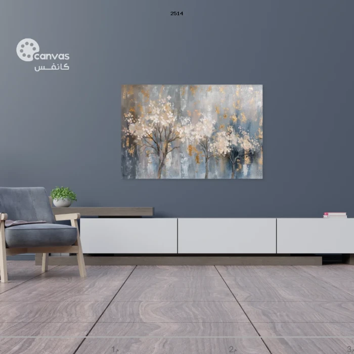 لوحة فنية تجسد جمال الطبيعة مع الألوان المتناغمة