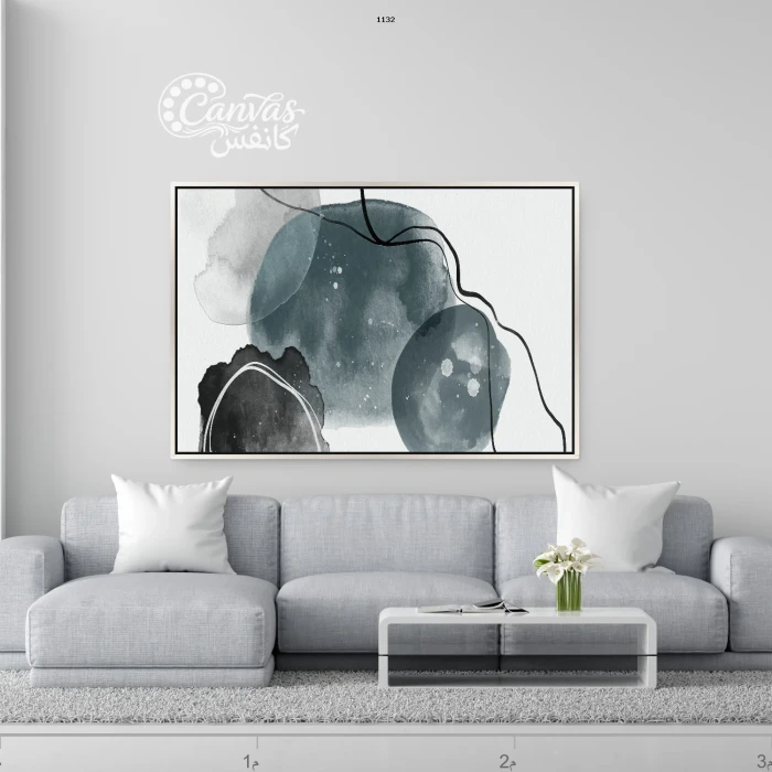 لوحة فنية مجردة بألوان متباينة