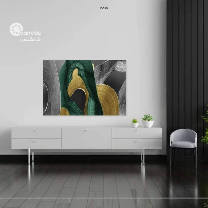 لوحة فنية تجريدية بألوان متباينة