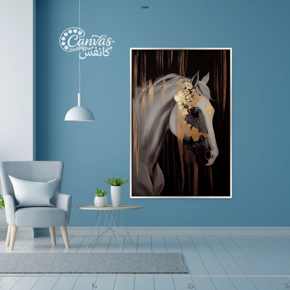 لوحة فنية تعكس جمال الحصان الأسود