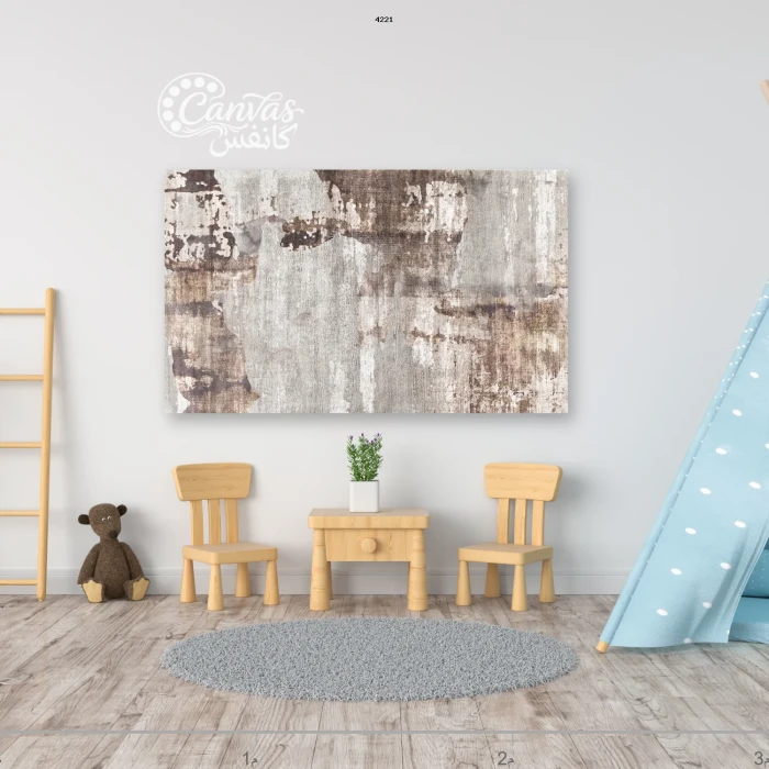 لوحة فنية تجريدية بألوان محايدة