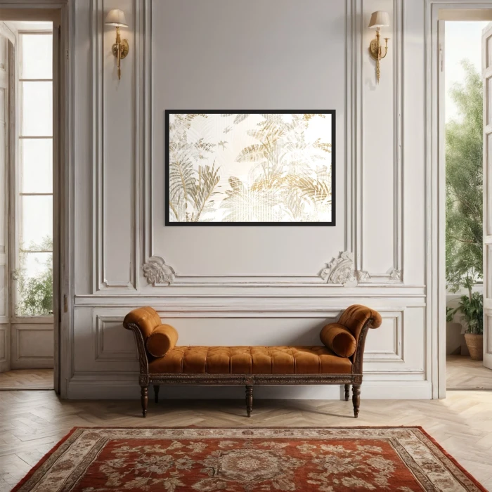 لوحة فنية تجسد الطبيعة بألوان دافئة