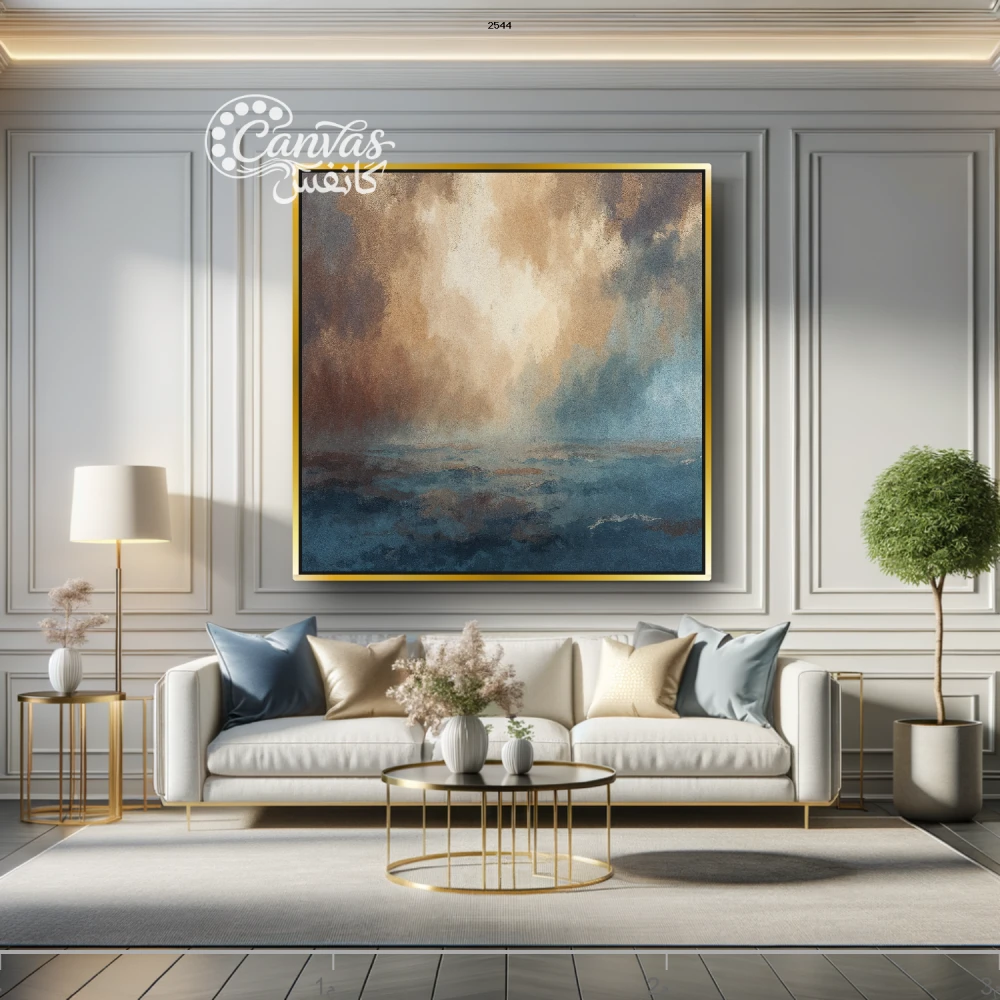 منظر طبيعي بحري بألوان دافئة وباردة