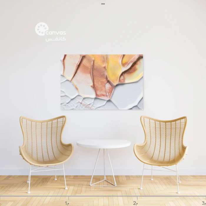 لوحة تجريدية بألوان دافئة وباردة